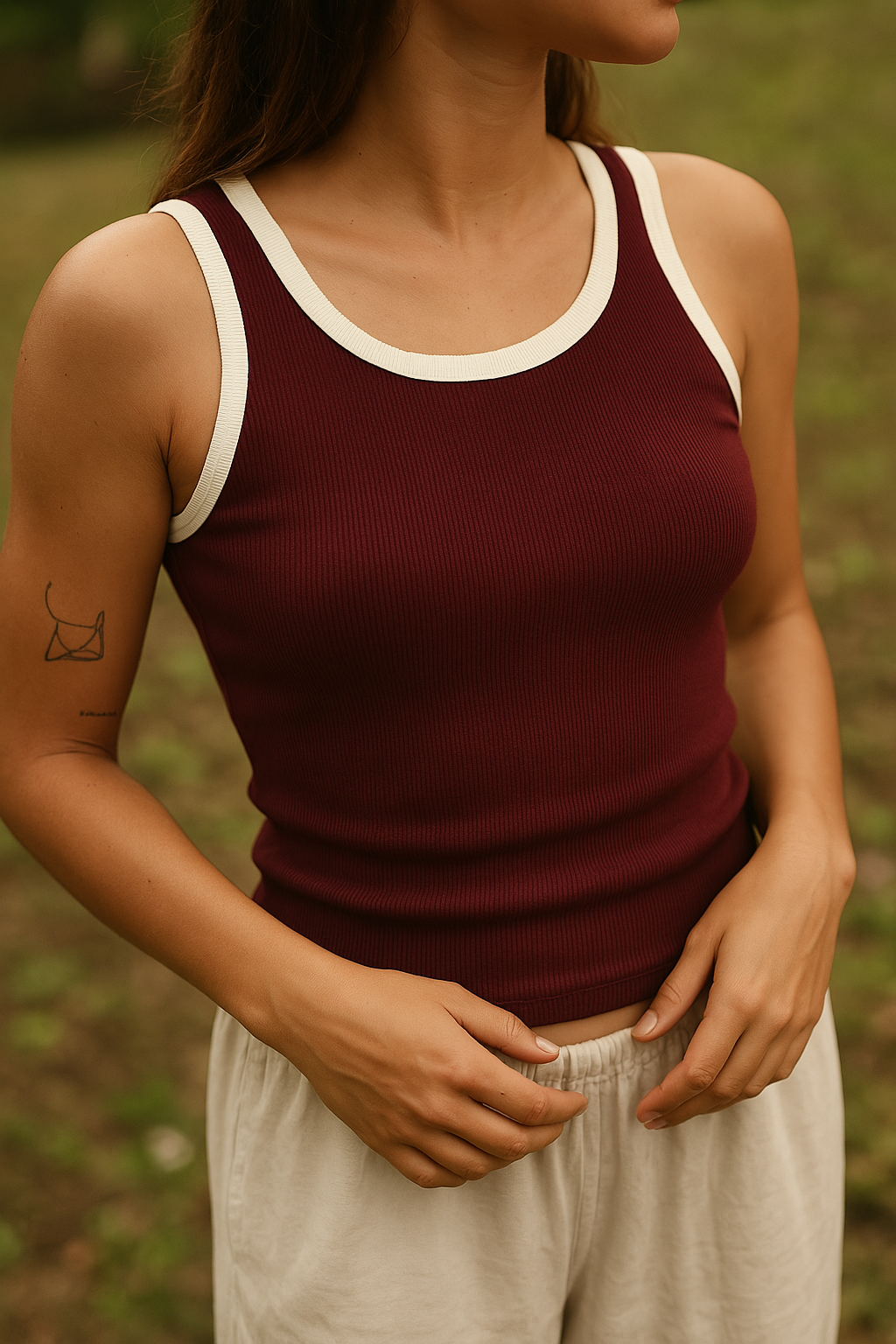 Tank Top - Burdeo borde Crudo
