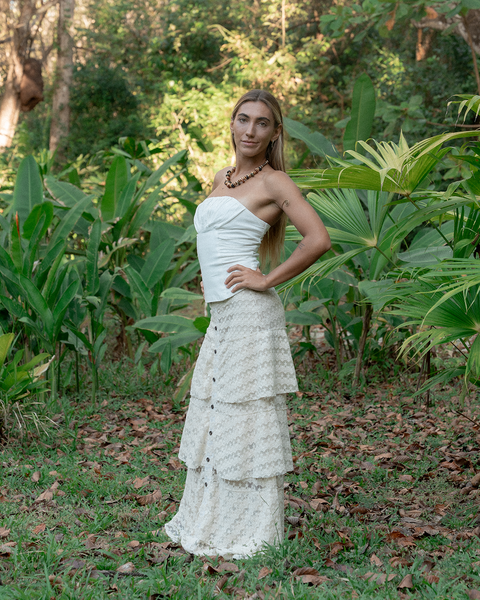 Falda volantes - Gardenia white