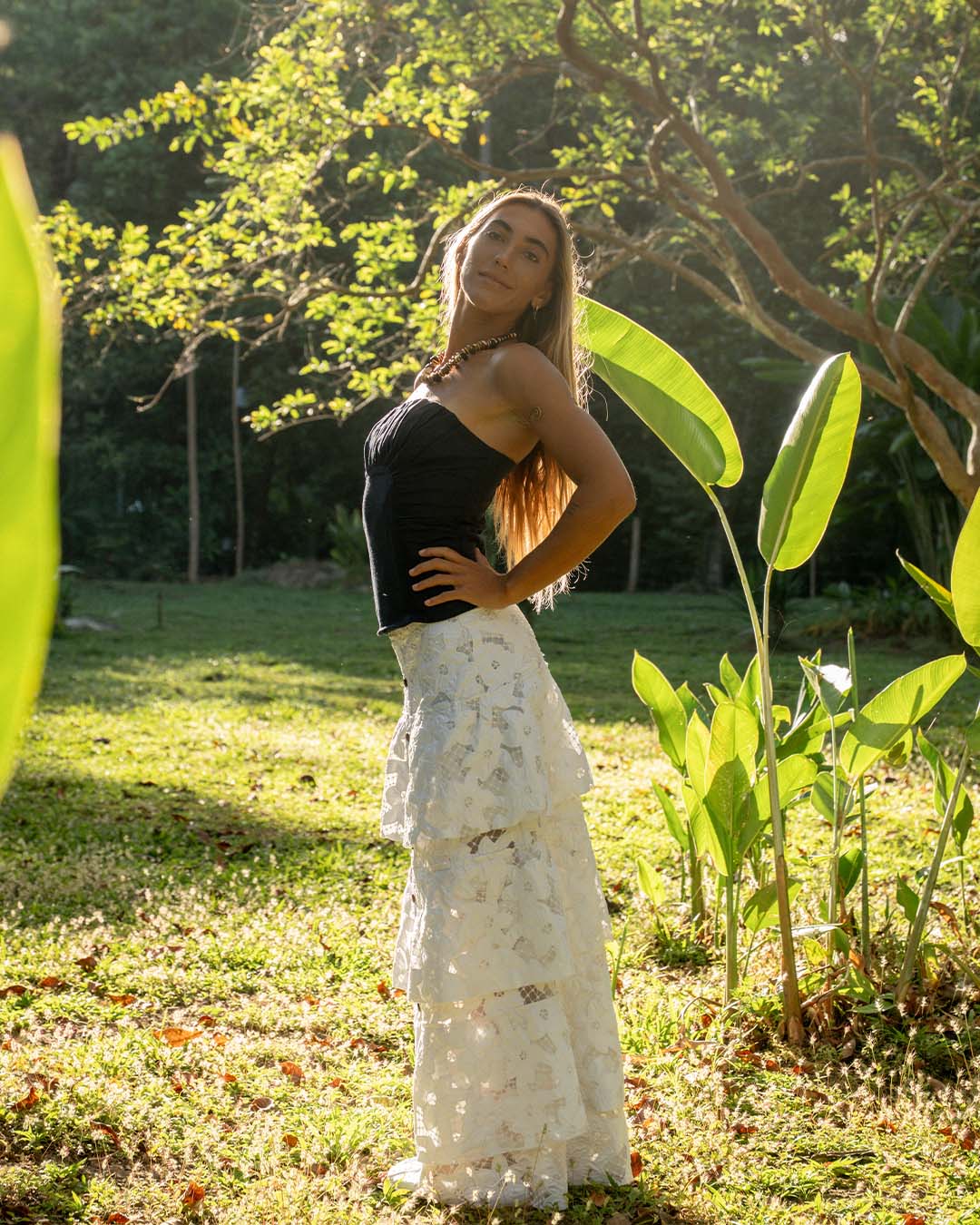 Falda volantes - Detalle de tela