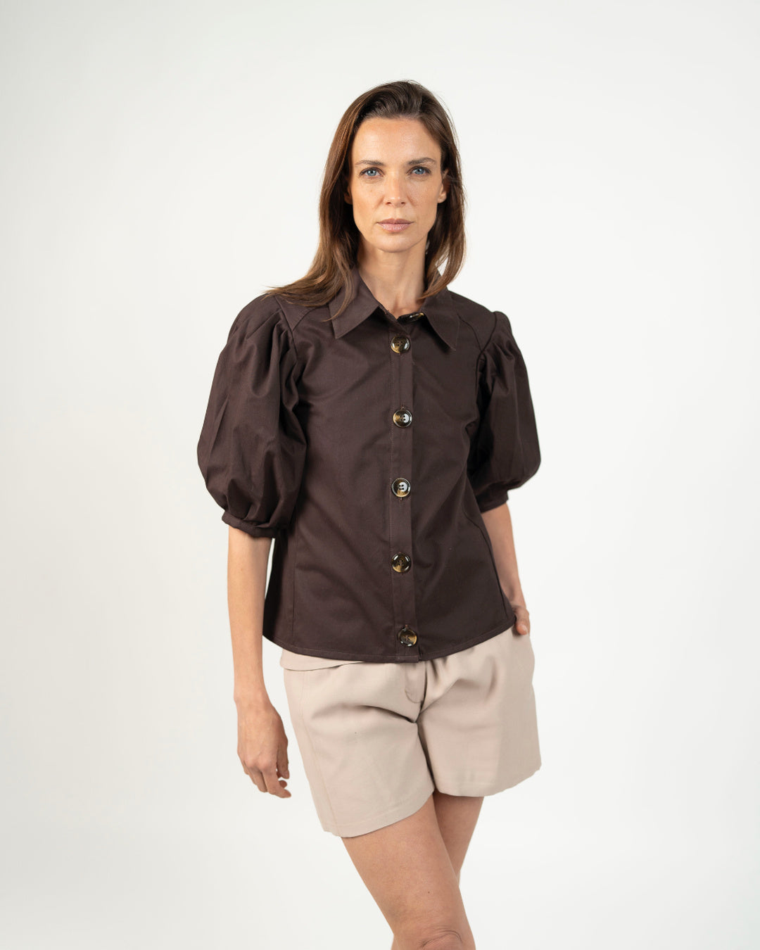 Blusa manga globo - Vista trasera