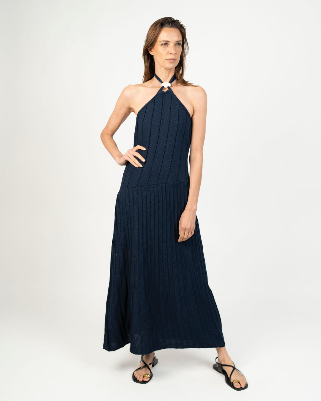 Vestido midi tejido & cerámica gres - Vista lateral