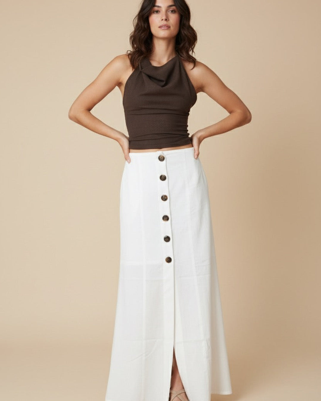 Falda lino - Vista lateral