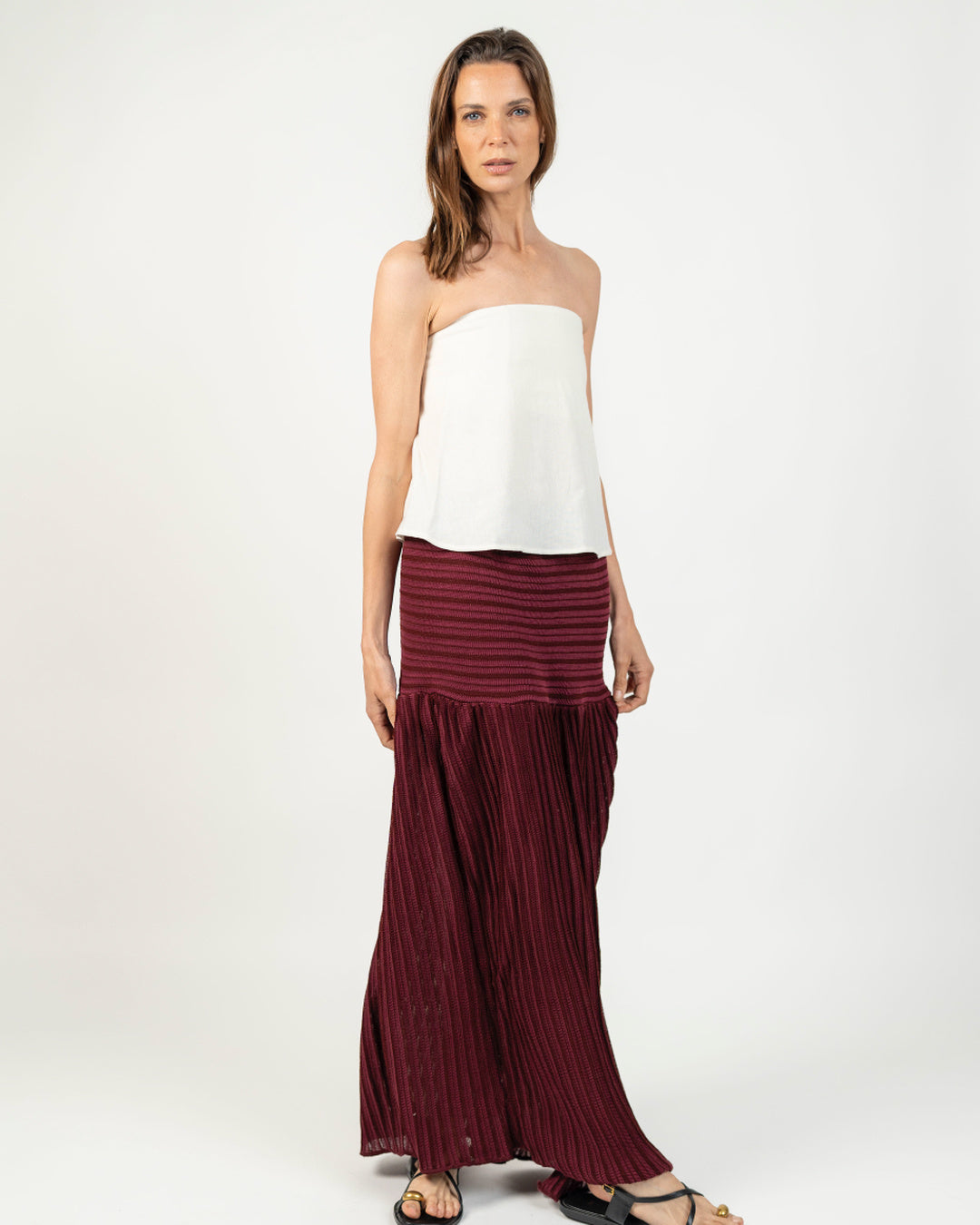 Falda tejida - Detalle tejido artesanal