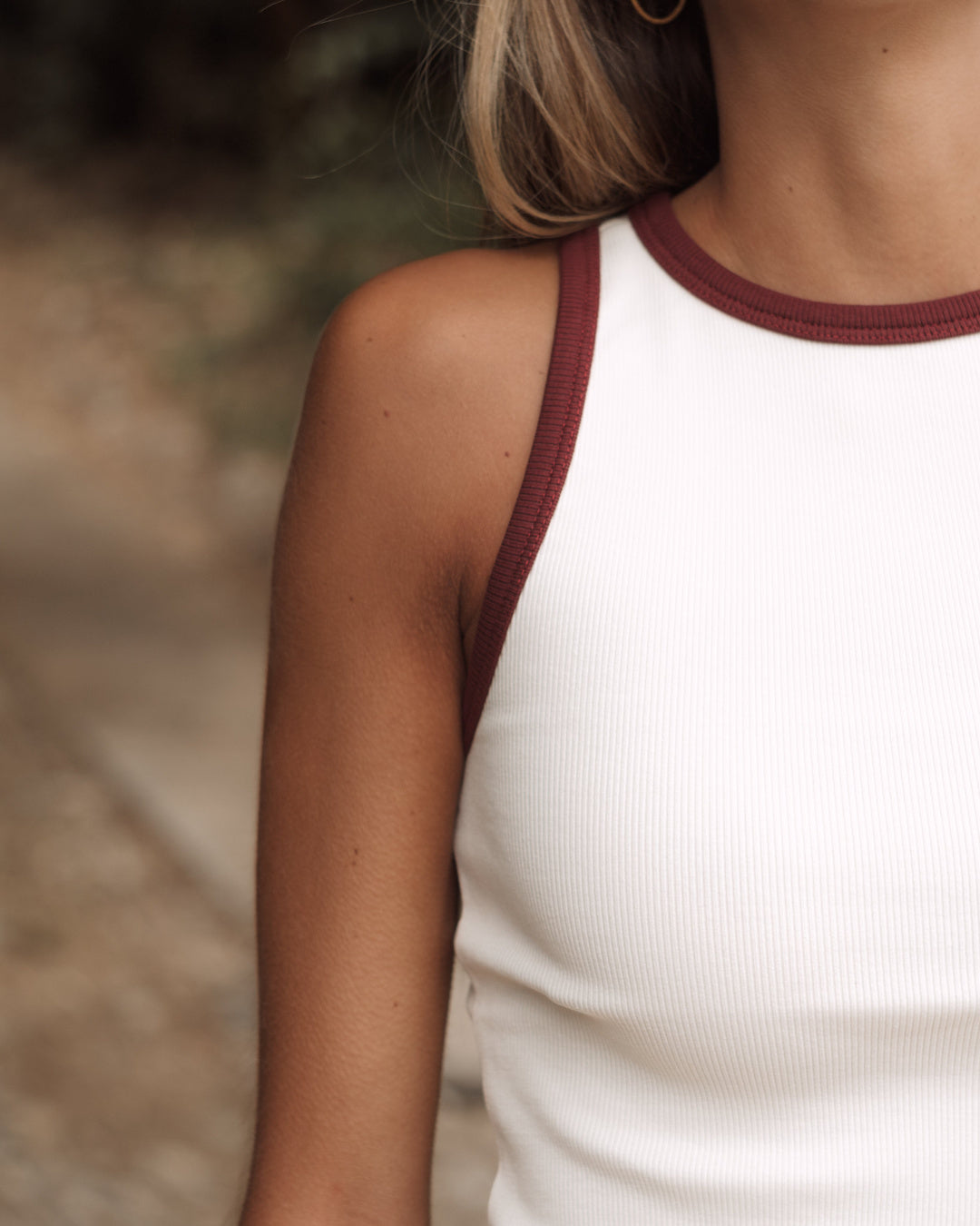 Tank top halter - Detalle de tela