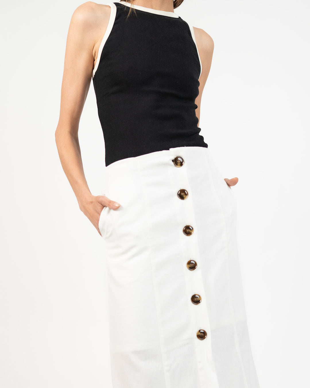 Tank top halter - Detalle de tela