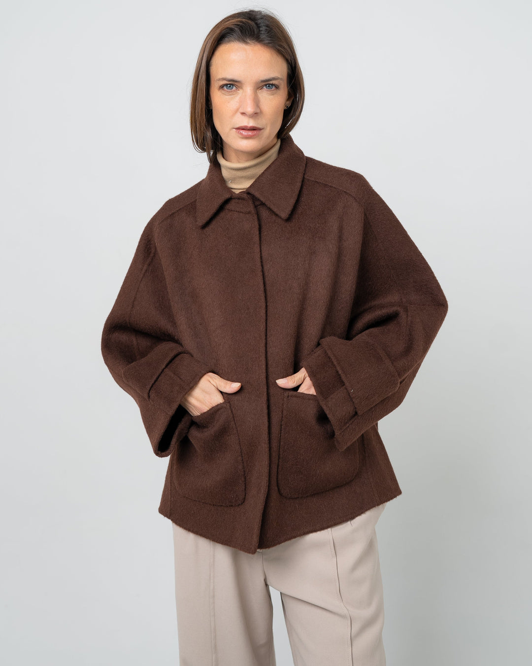 Abrigo alpaca y lana - Detalle alpaca, lana