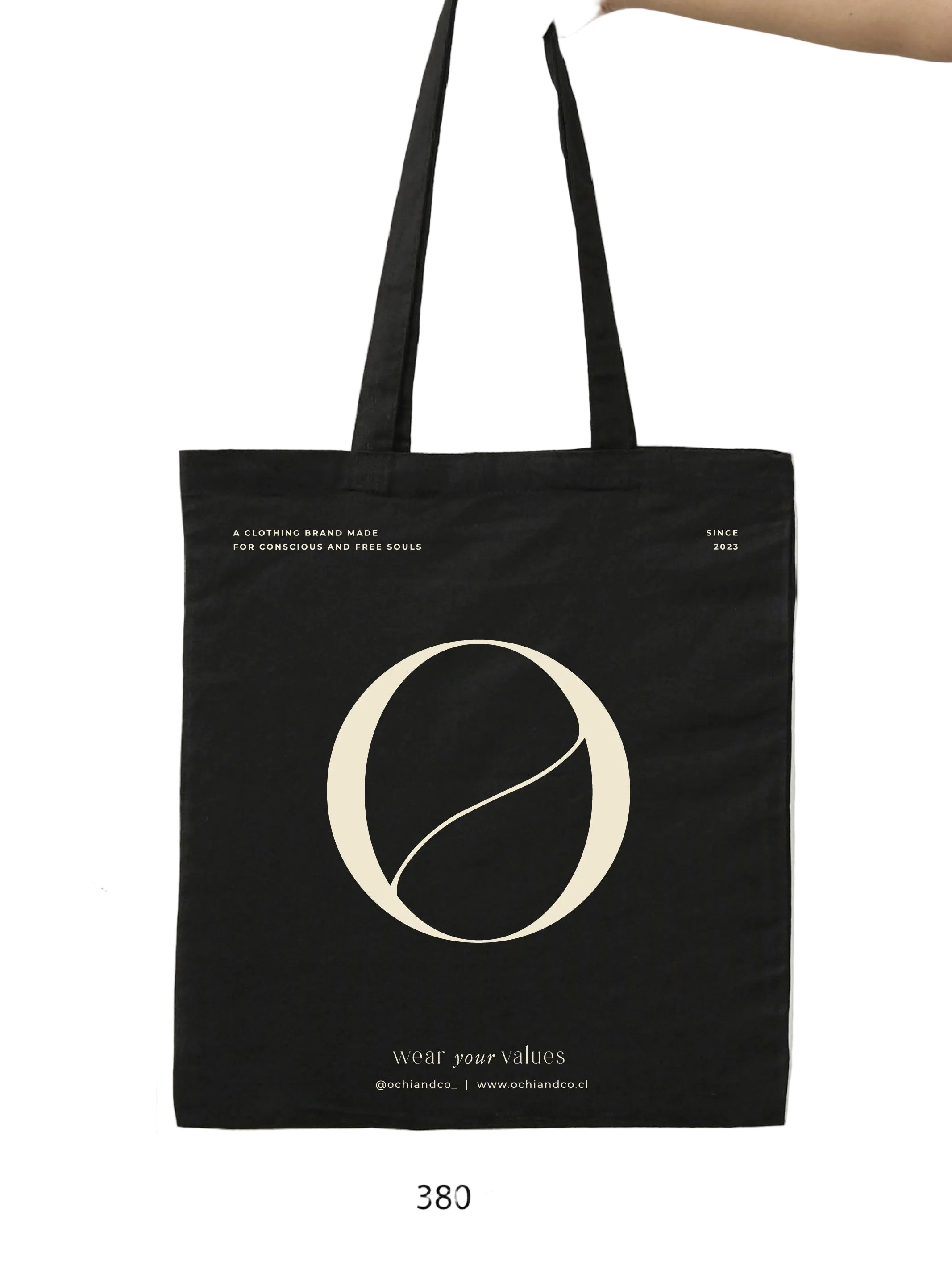Tote Bag Ochi and Co algodón negro 42x38cm