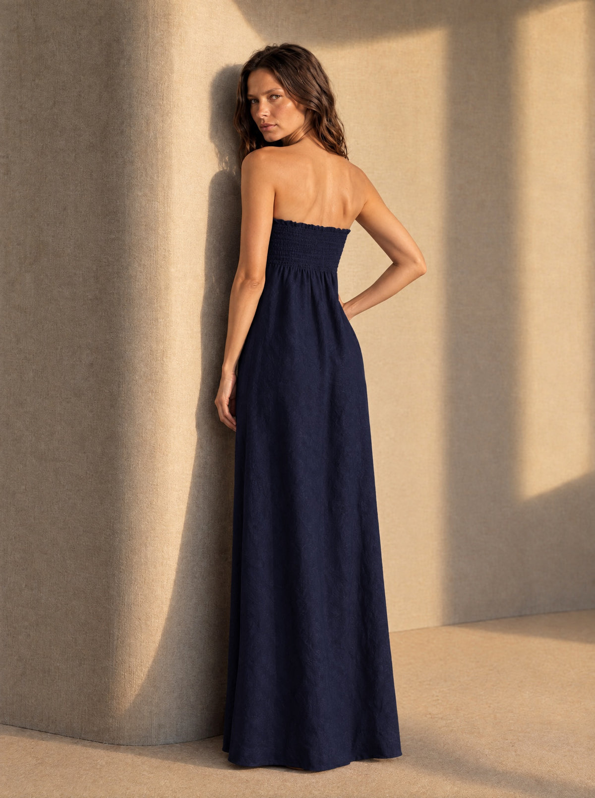 Vestido petra color Azul marino - Vista trasera