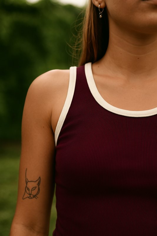 Tank Top - Burdeo borde Crudo