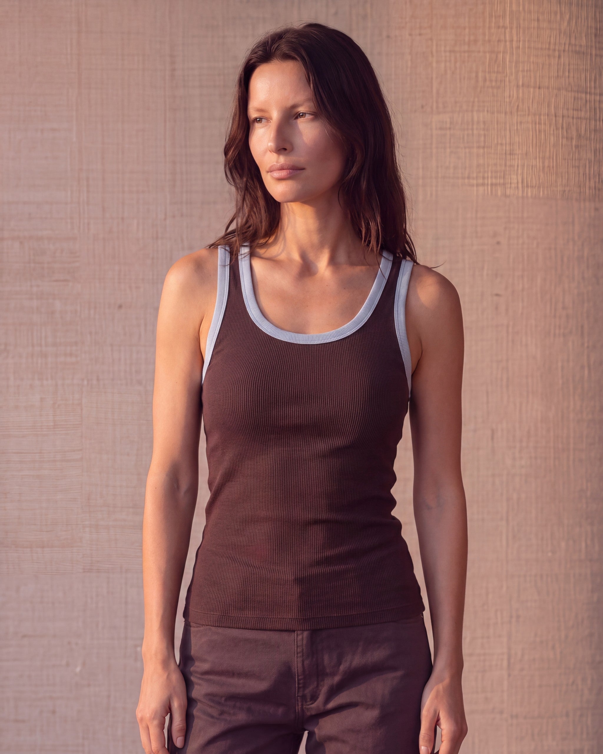 Tank Top Café Borde Celeste