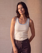 Tank Top Crudo Borde Celeste