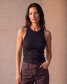 Tank Top Halter Negro