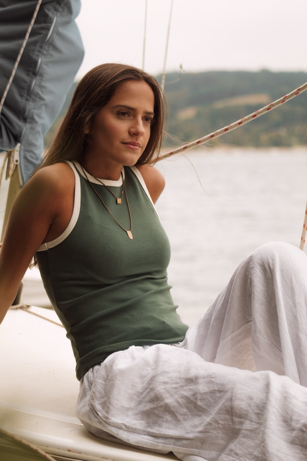 Tank Top Halter - Agave Green