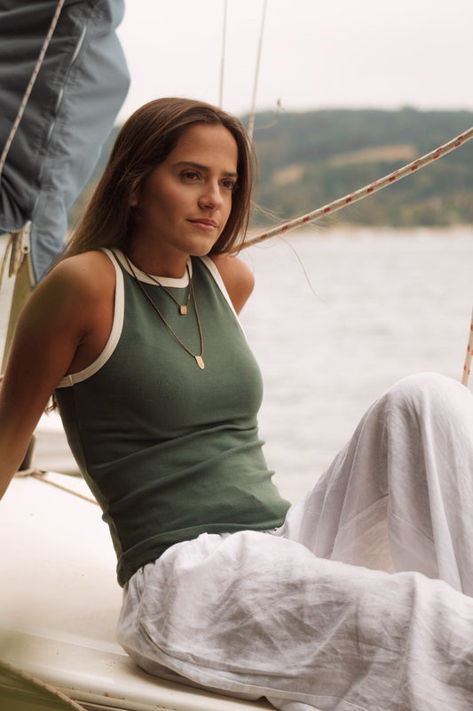 Tank Top Halter - Agave Green