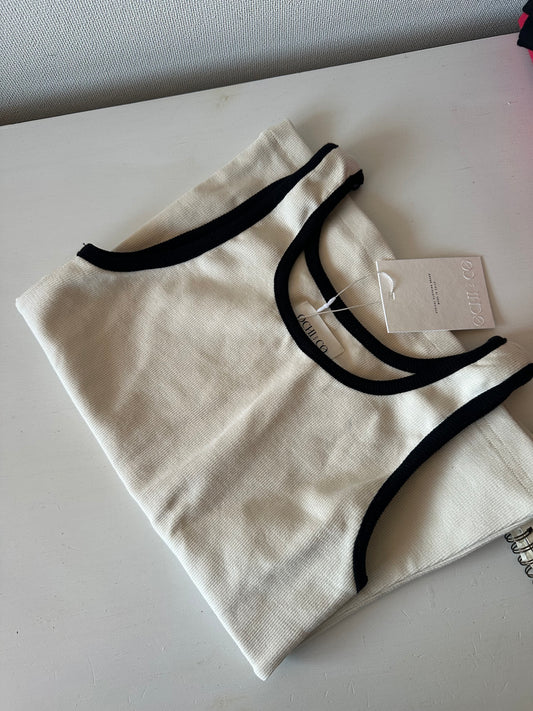Tank Top - Crudo borde Negro