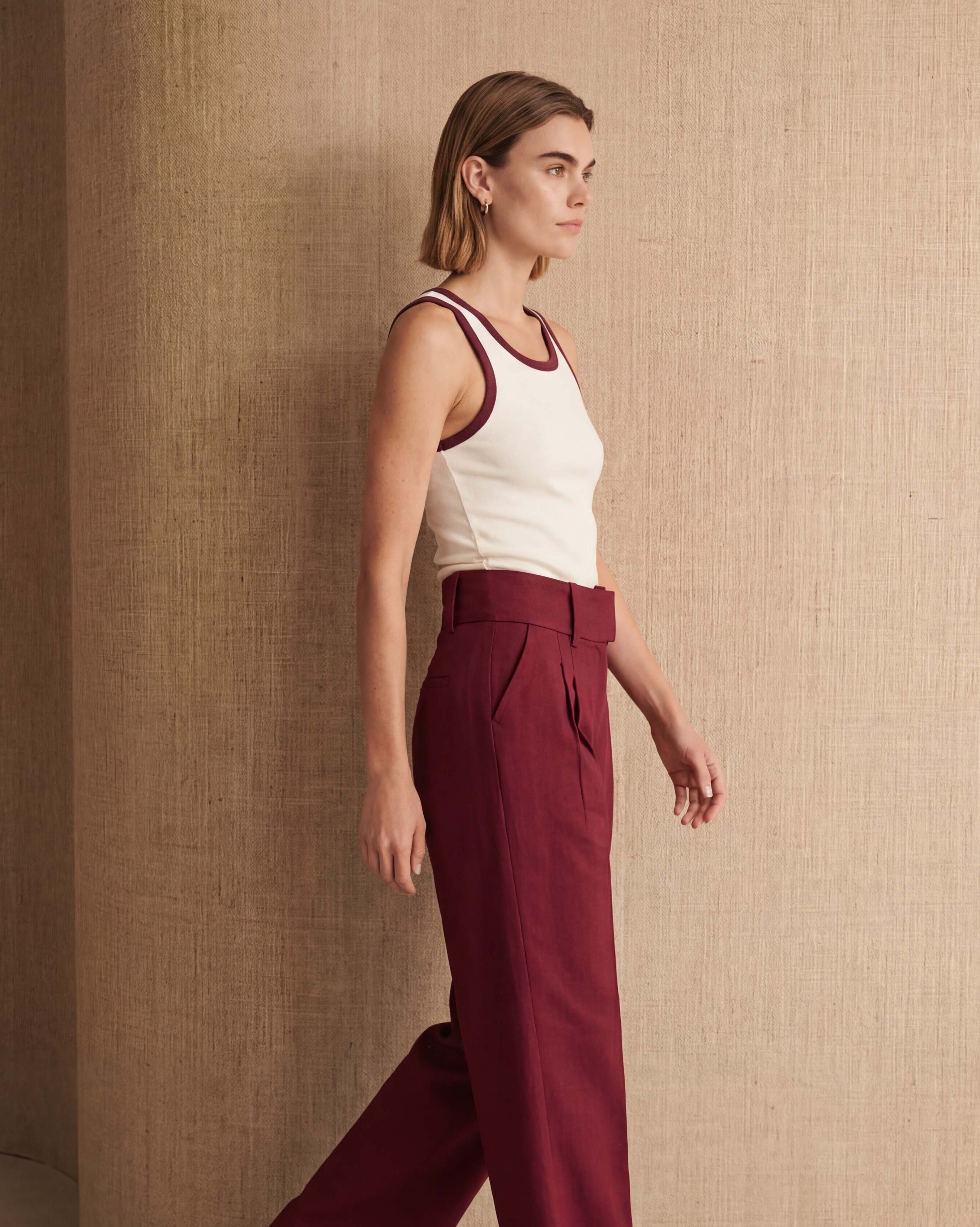 L'Appartement Botanical Tank Top ボルドー Tank Tops y Sudaderas | Algodón Orgánico | Ochi and Co – Ochi and co