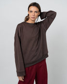 Polerón algodón pima orgánico color Marrón - Vista trasera