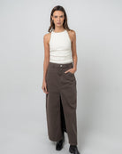 Falda denim color Marrón - Ochi and Co | denim