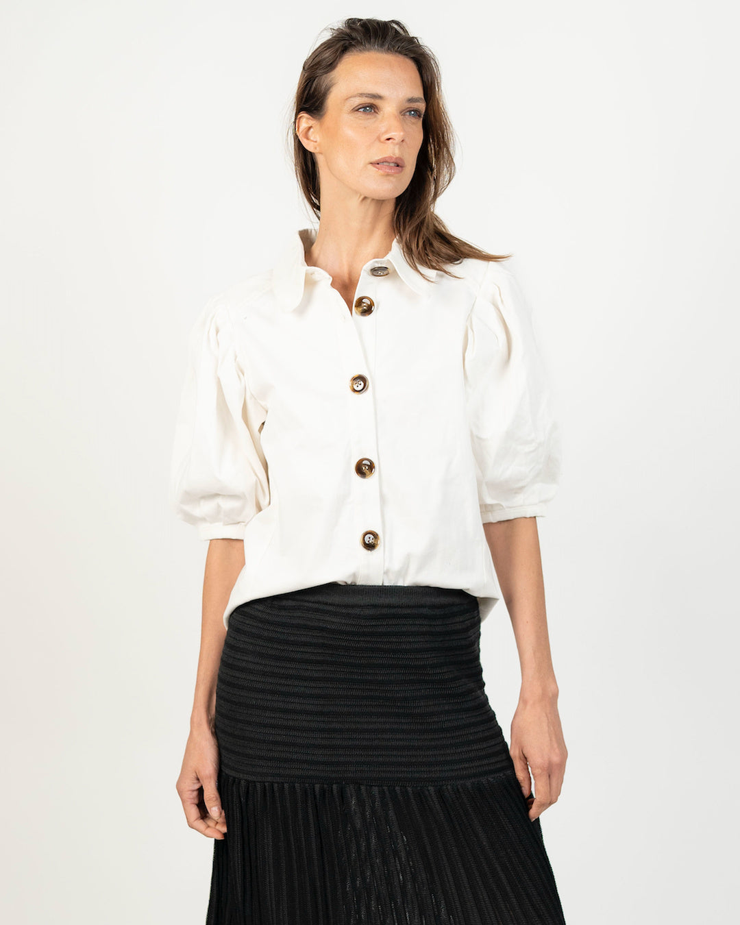 Blusa manga globo - Detalle de tela