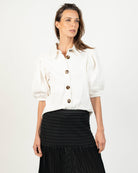 Blusa manga globo - Detalle de tela