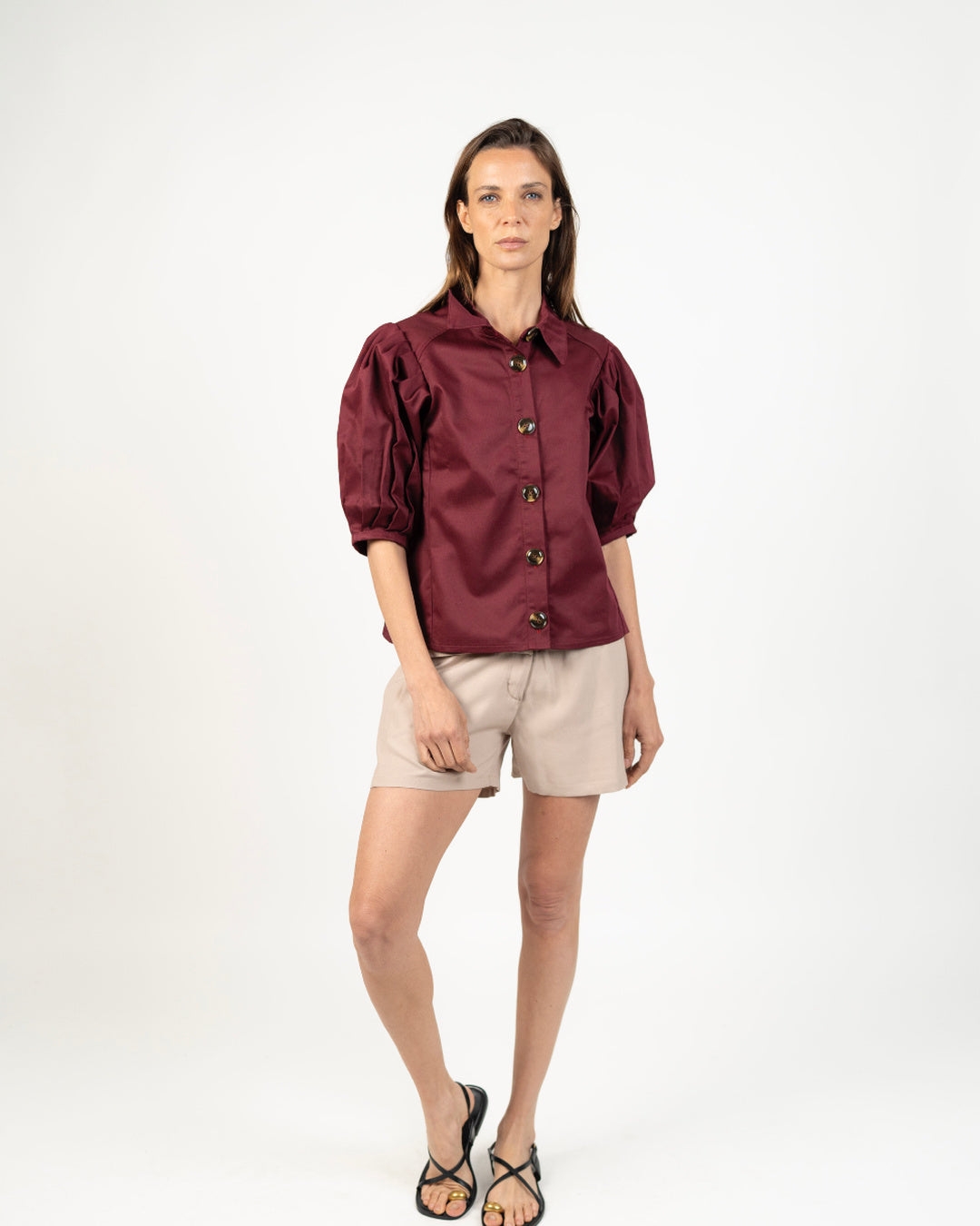 Blusa manga globo - Vista lateral