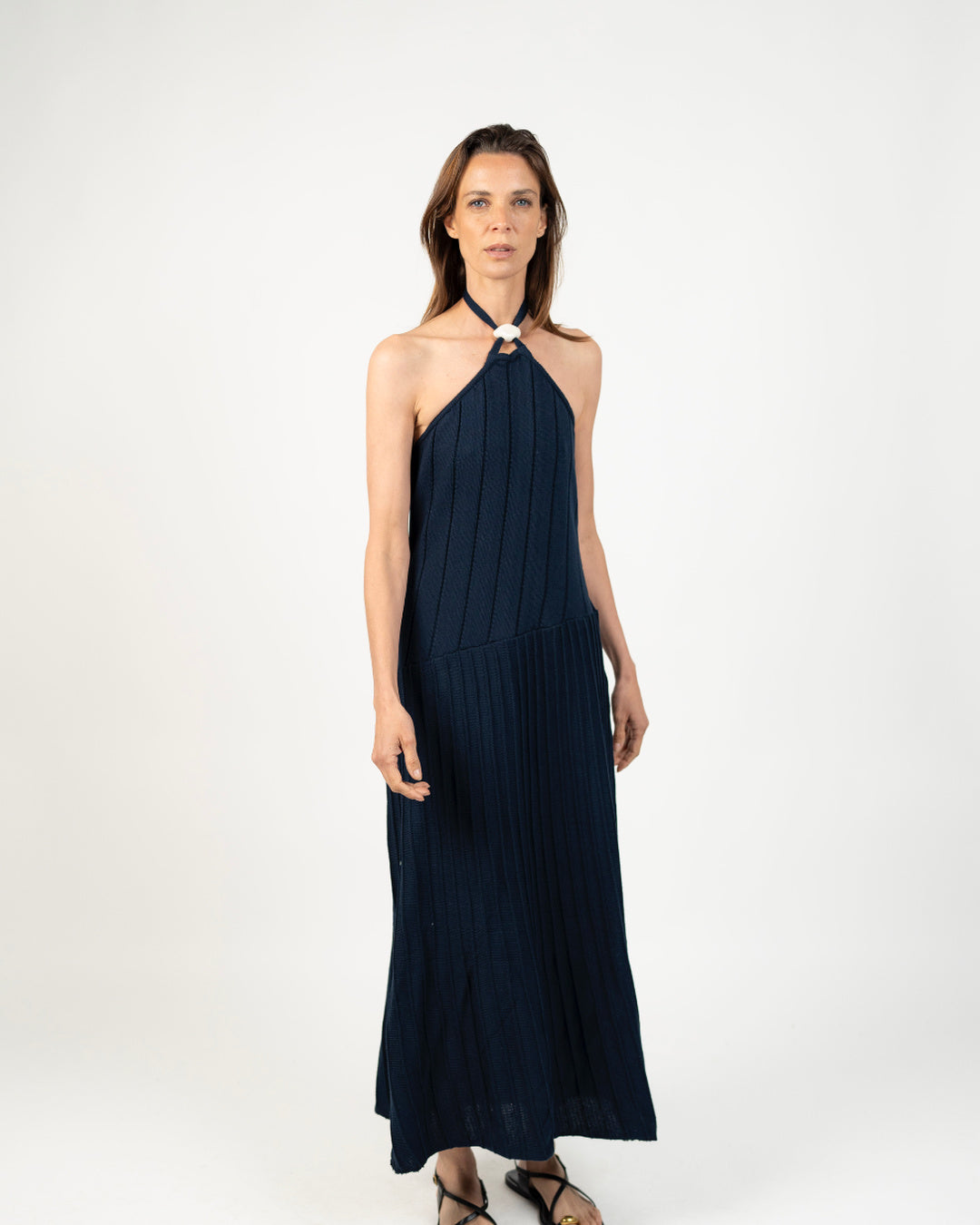 Vestido midi tejido & cerámica gres - Detalle producto Ochi and Co