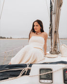 Vestido Tejido Strapless - Vista lateral