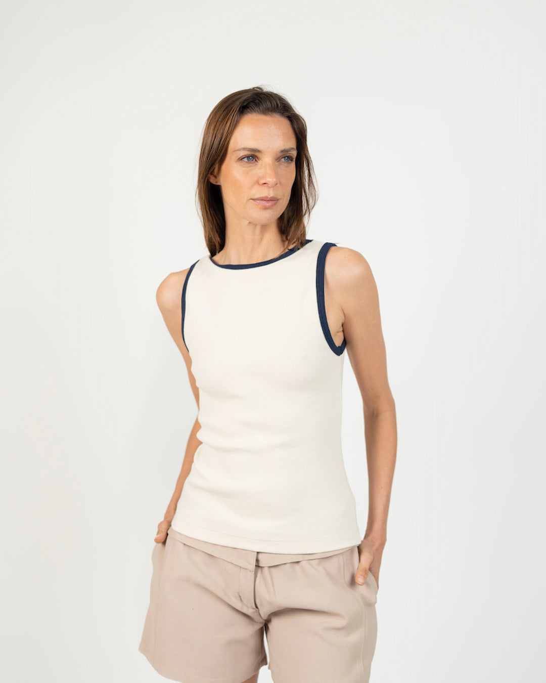 Tank top halter color Crudo - Ochi and Co