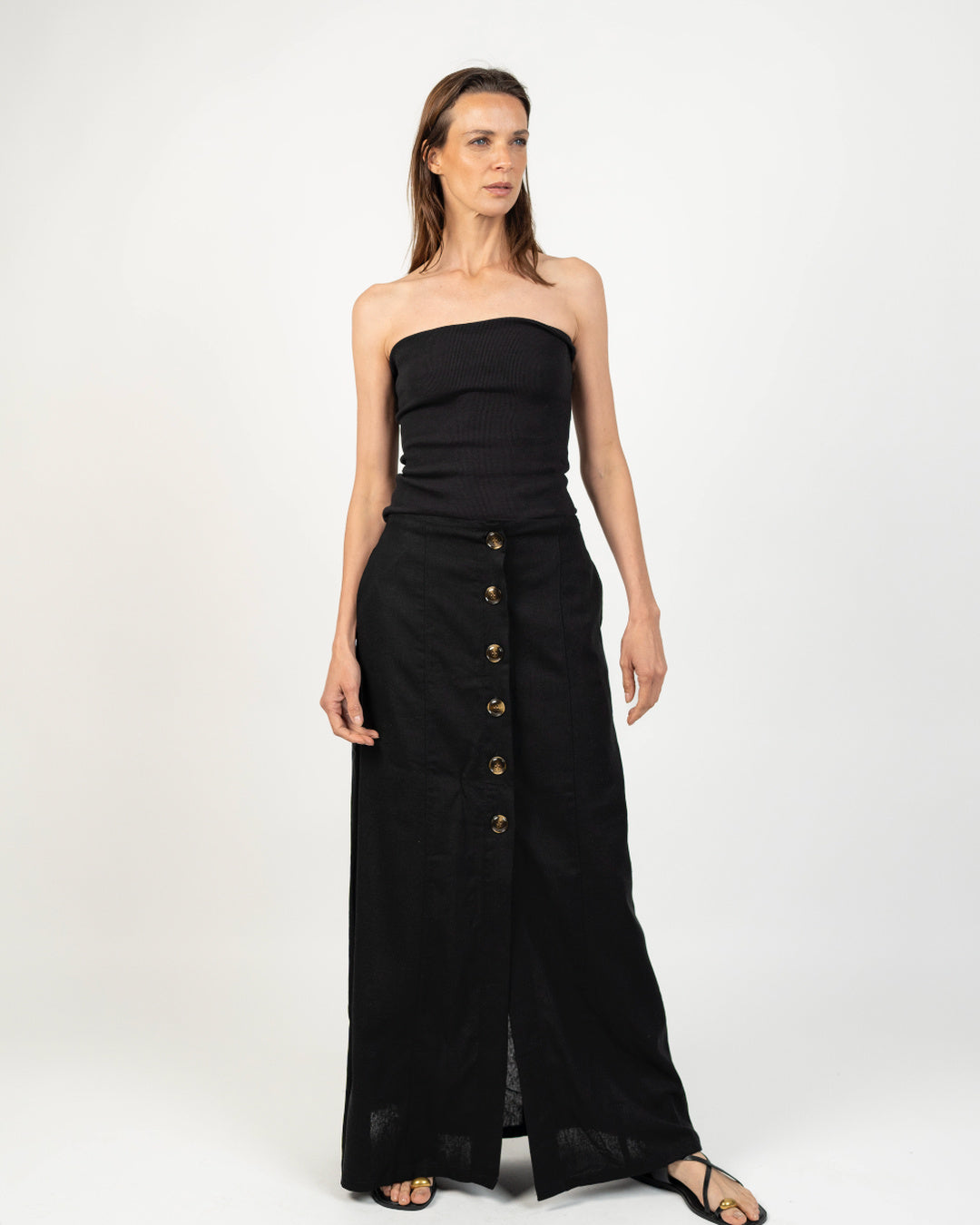 Top strapless básico - Detalle de tela