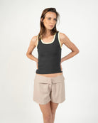 Tank top stone borde amarillo color Amarillo - Ochi and Co