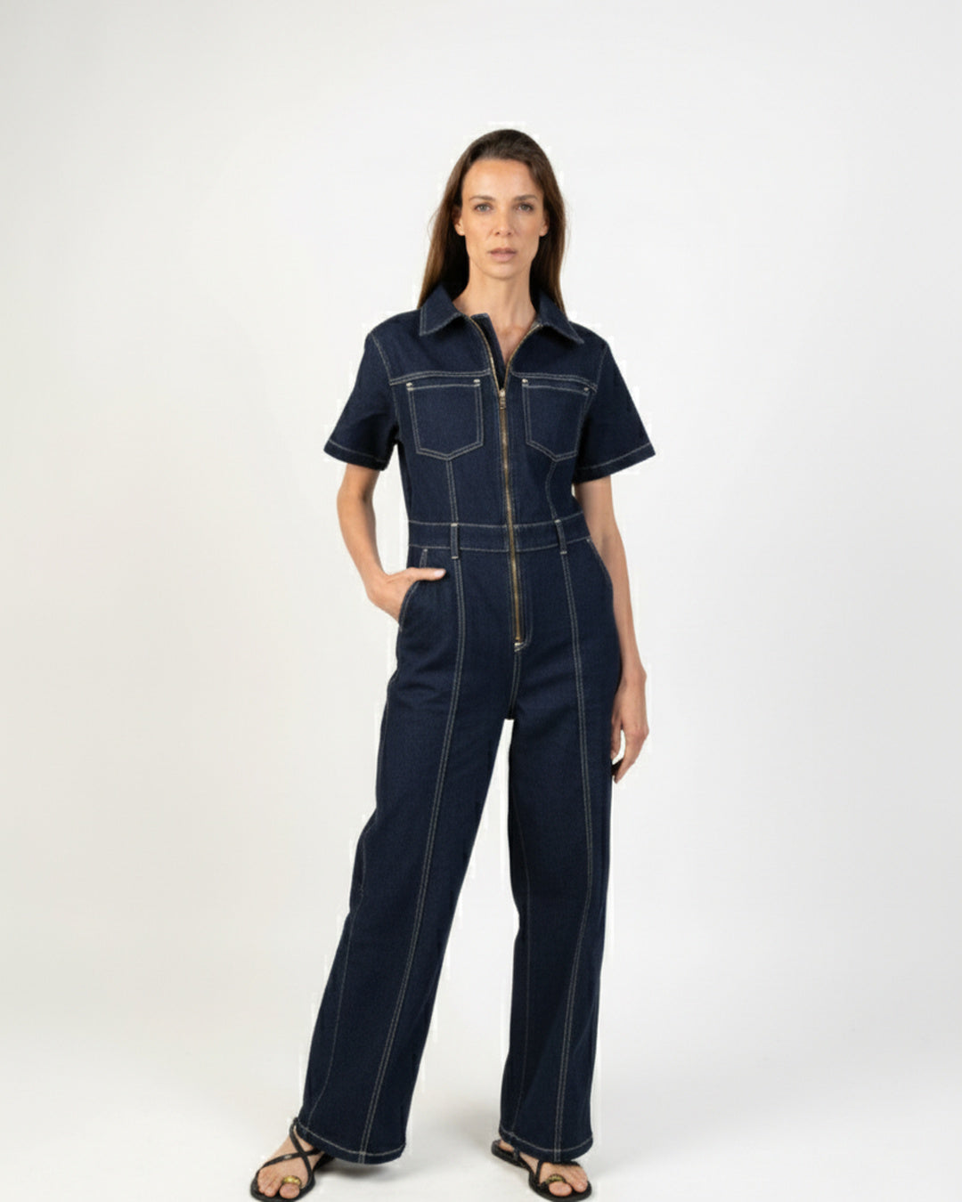 Enterito denim azul raw color Azul - Ochi and Co | denim