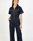 Enterito denim azul raw - Detalle denim