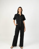 Enterito denim negro color Negro - Vista trasera