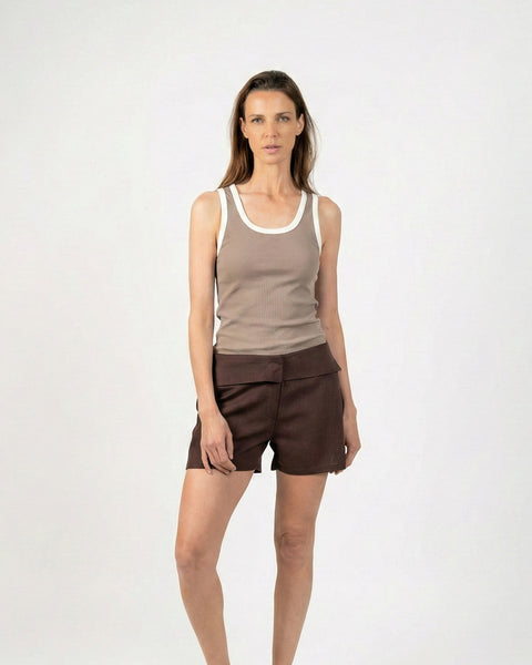 Tank top - Tostado borde crudo