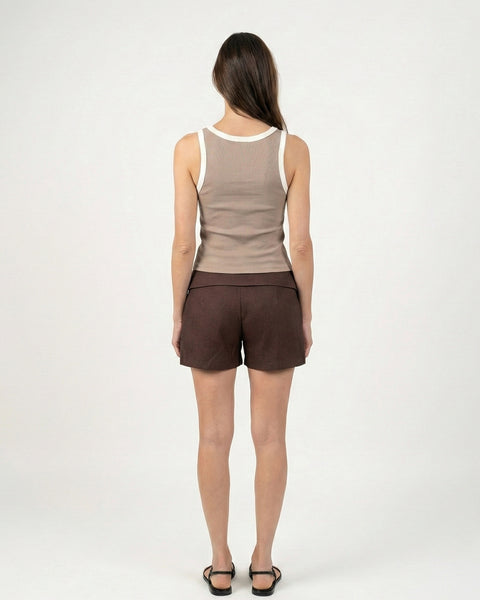 Tank top - Tostado borde crudo