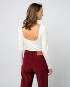 Polera rib manga larga - Detalle algodón orgánico, rib