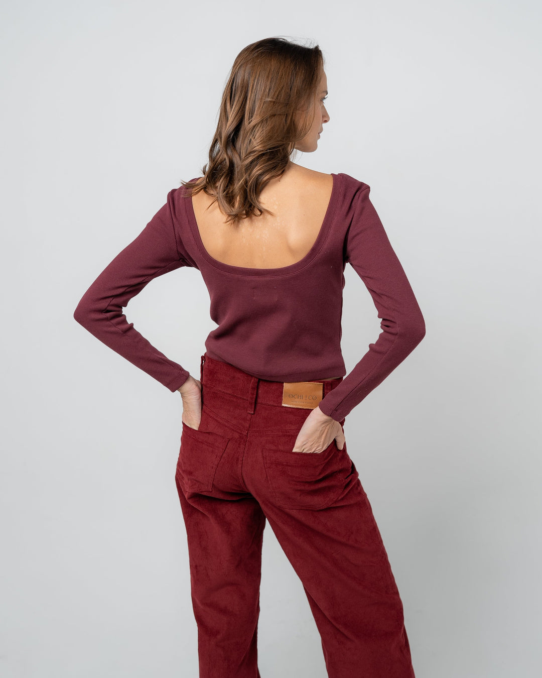 Polera rib manga larga - Look completo outfit