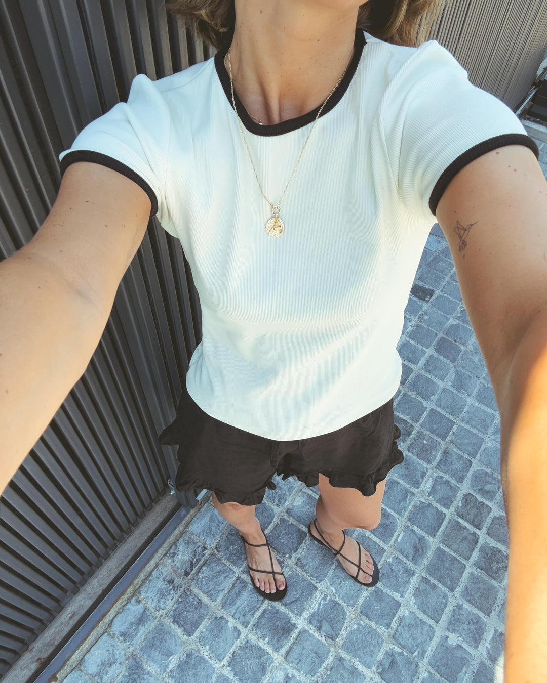 Polera manga corta - Detalle rib