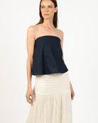 Rounded alaia strapless top - Vista lateral