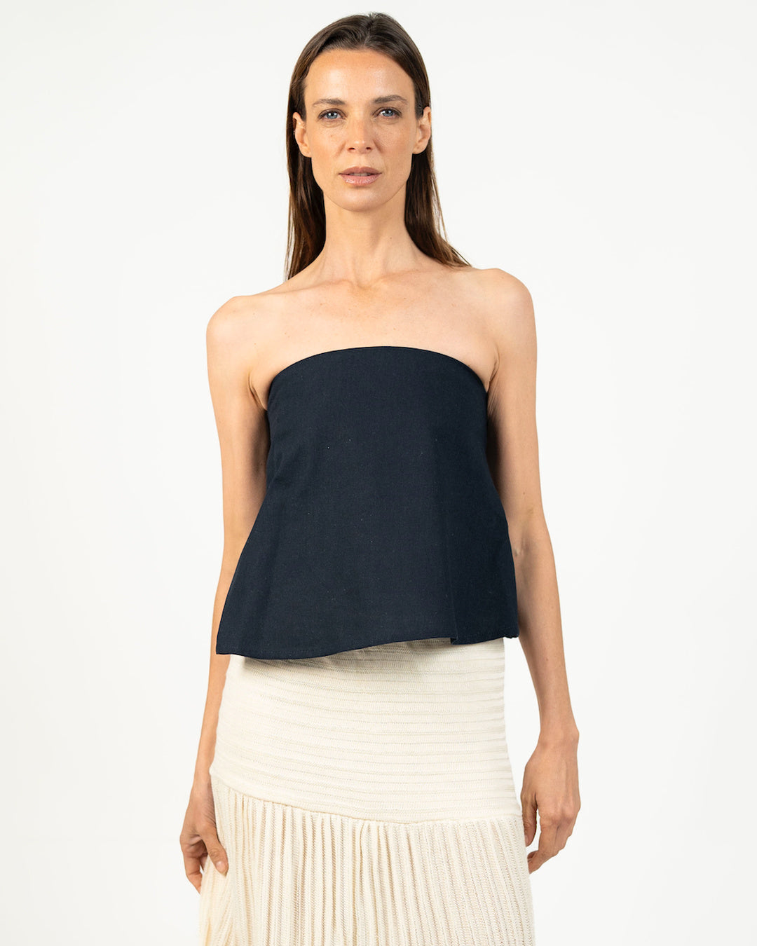 Rounded alaia strapless top - Look completo outfit