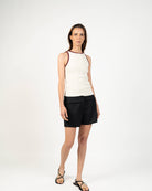 Tank top halter color Crudo - Vista trasera