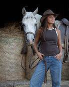 Tank top halter - Detalle de tela