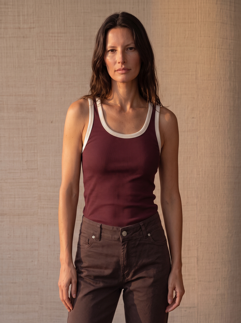 Tank top - Burdeo borde crudo