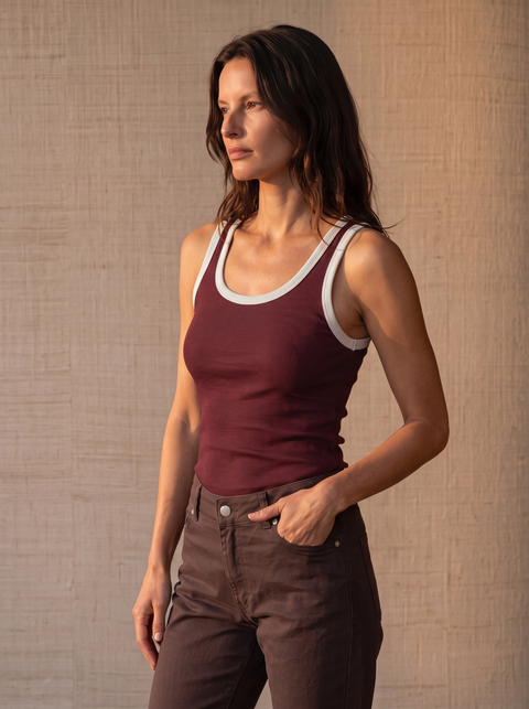 Tank top - Burdeo borde crudo