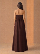 Vestido petra color Café - Vista trasera