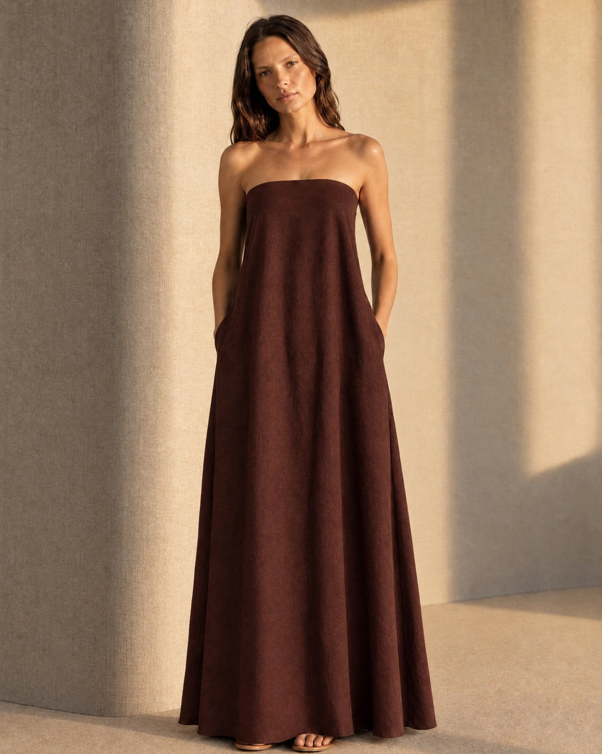 Vestido petra color Café - Ochi and Co