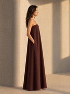 Vestido petra color Café - Vista lateral