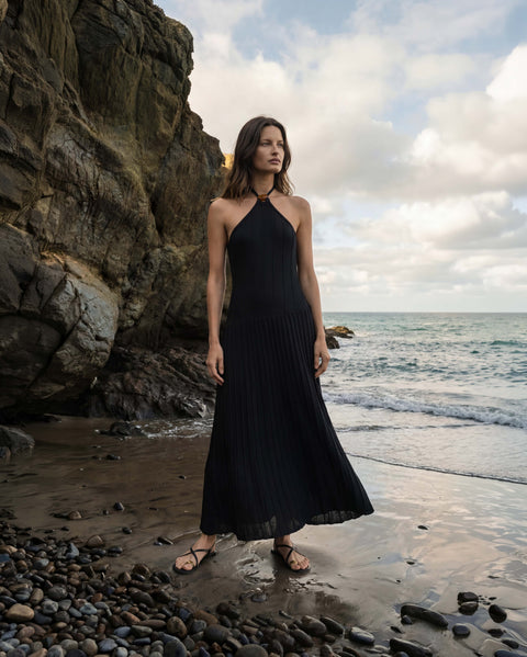 Vestido midi tejido & cerámica gres